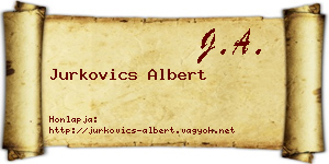Jurkovics Albert névjegykártya